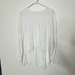 Anthropologie Out From Under White Cotton Hi Low Longsleeve Shirt